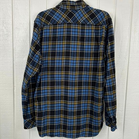 Quicksilver Mens Modern Plaid Flannel Long Sleeve Shirt Outdoor Blue Size Large - Picture 5 of 8